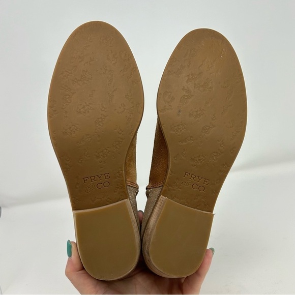 Frye & Co Caden Brown Tan and Metallic Silver Color Blocked Ankle Boots Size 7.5 - Picture 7 of 11